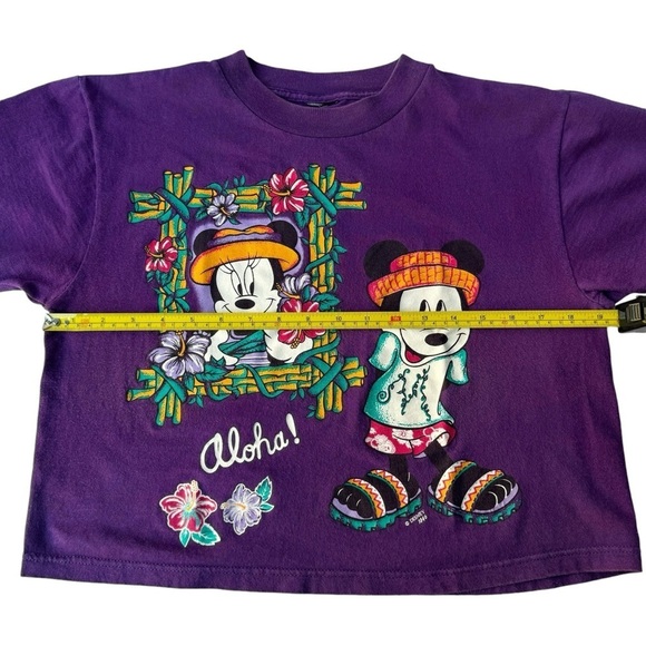 Vintage tropical Mickey Mouse crop top islander Minnie mouse retro shirt 80s 90s - Picture 2 of 16